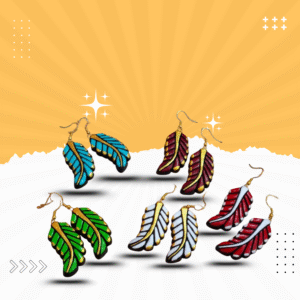 Terracotta earings leaf set of 2